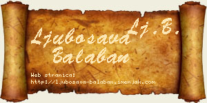 Ljubosava Balaban vizit kartica